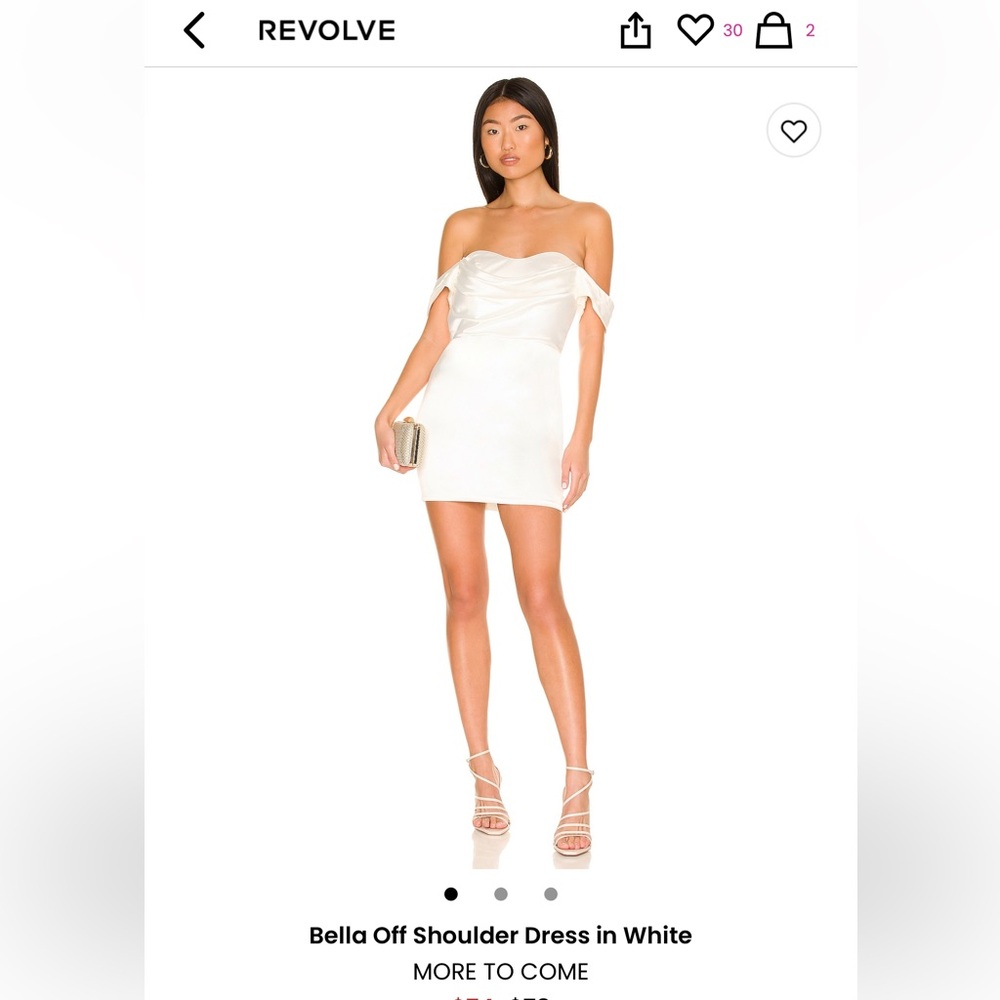 Bella Off Shoulder Dress in White